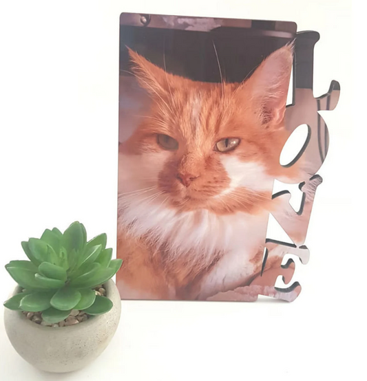 Photo Panel - MDF Photo Frame with Stand - 5" x 7 - LOVE BORDER - Customisable