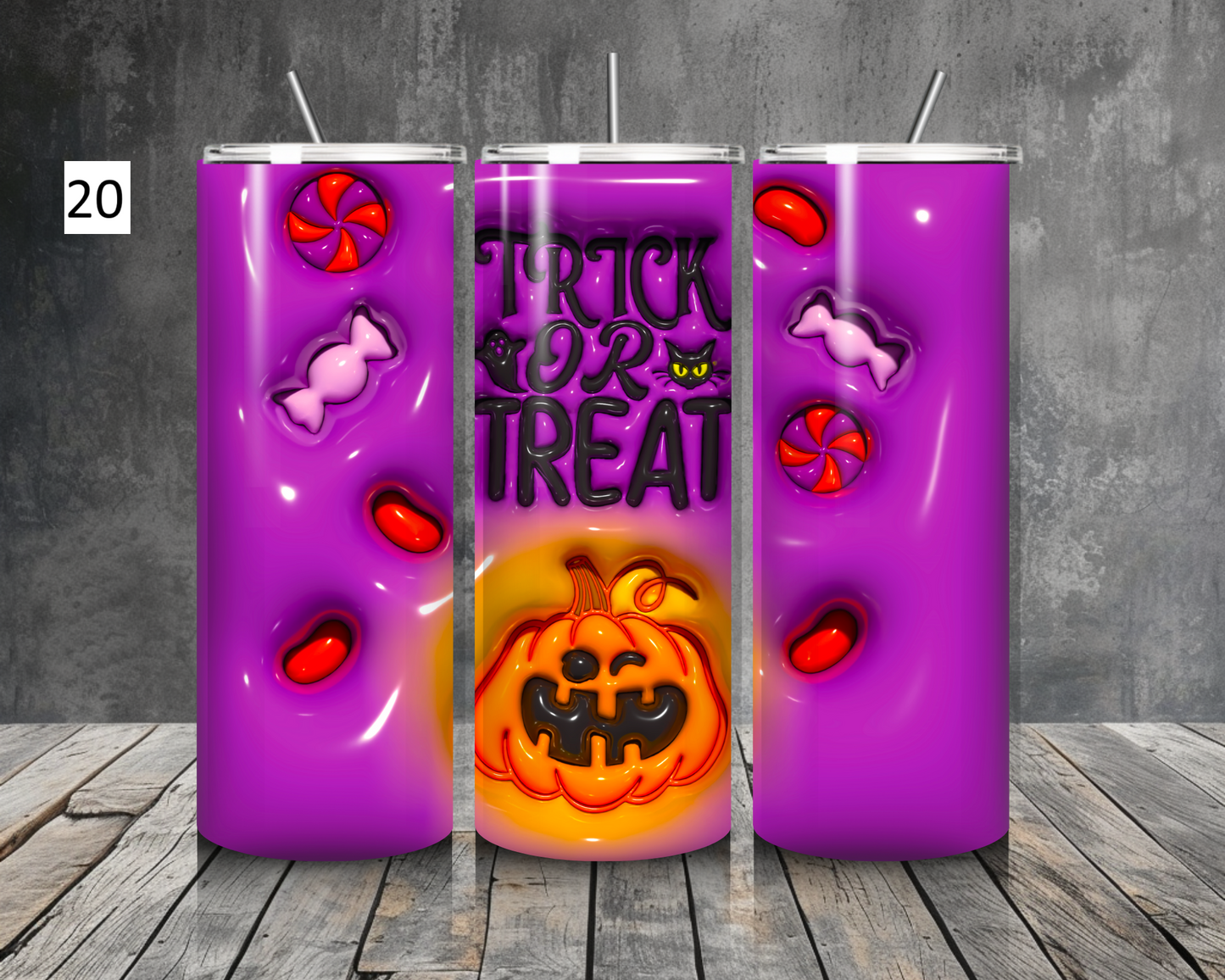 Spooky Halloween inspired 20oz stainless steel tumbler (various colours)