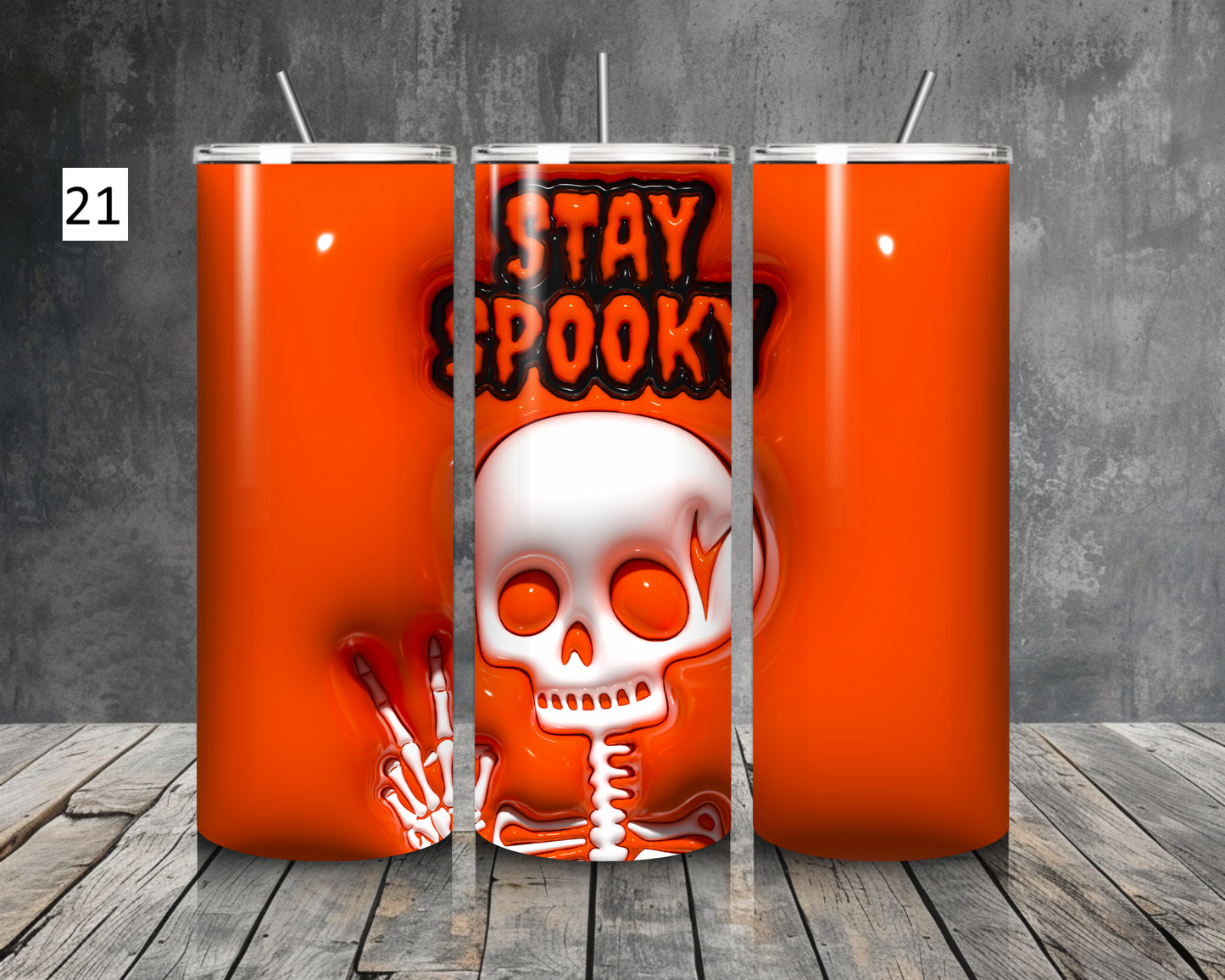 Spooky Halloween inspired 20oz stainless steel tumbler (various colours)