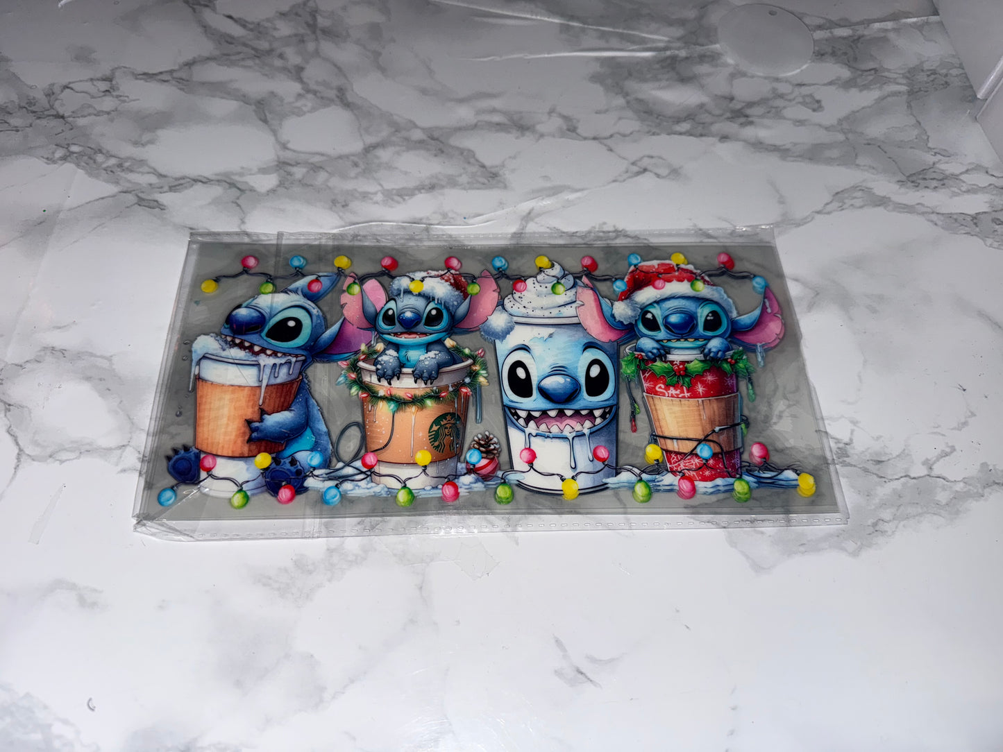 Stitch Xmas drink wrap design