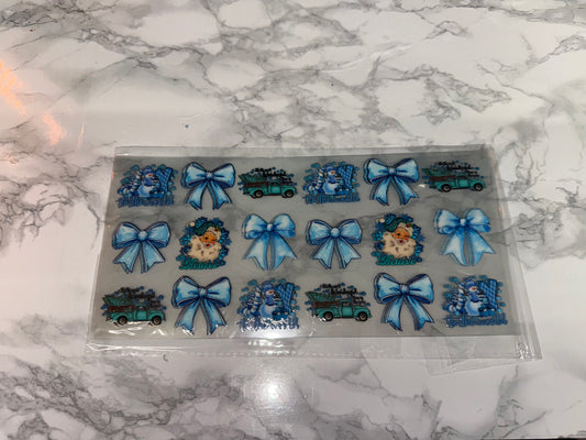 Xmas blue frosted themed cup wrap