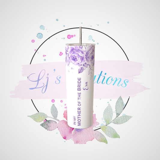 In My Mother of the Bride Era - Floral Design - 20oz Stainless Steel Tumbler