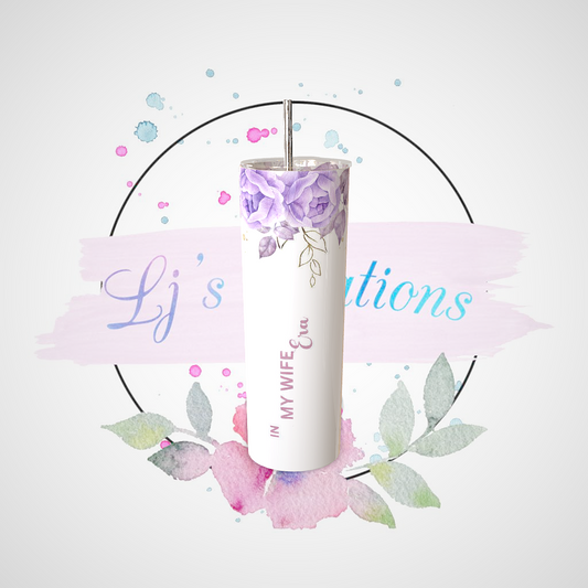 In My Wife Era - Floral Design - 20oz Stainless Steel Tumbler