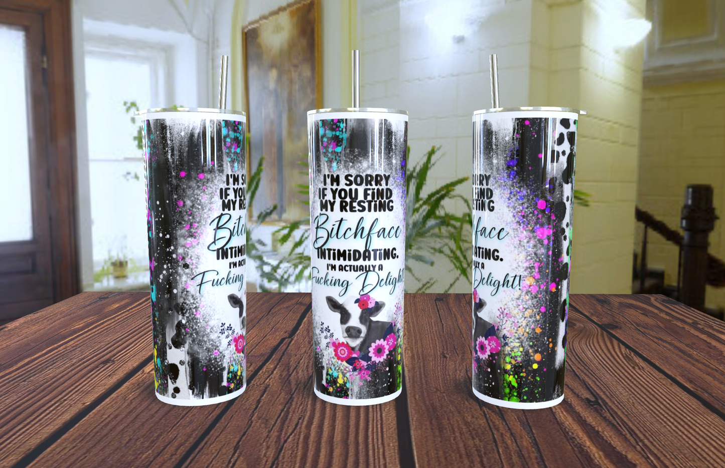 Resting Bitchface - 20oz Stainless Steel Tumbler - Various Colours