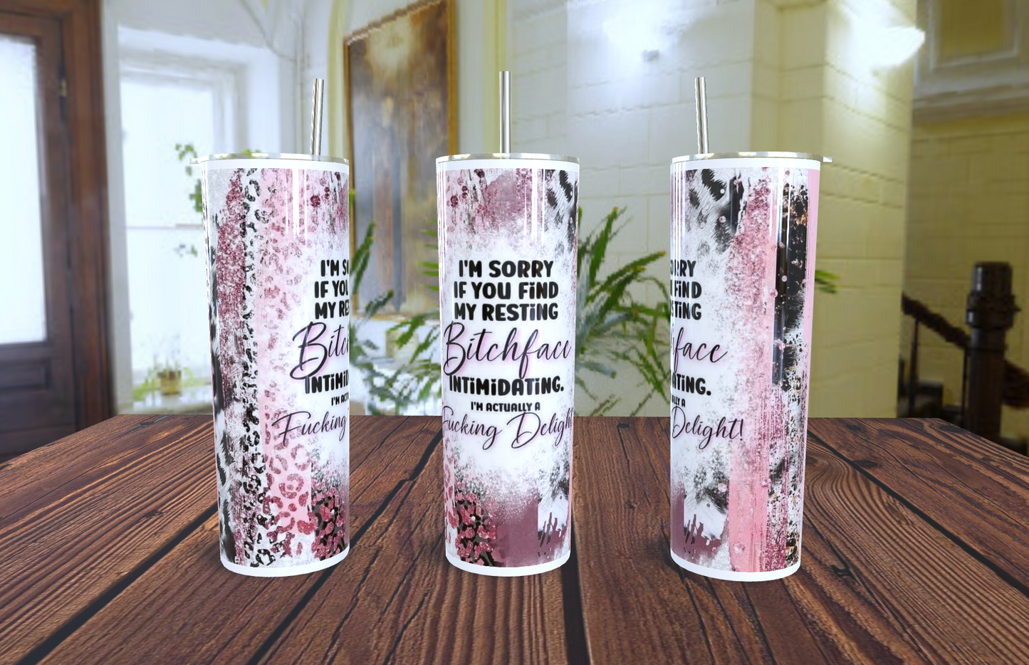 Resting Bitchface - 20oz Stainless Steel Tumbler - Various Colours