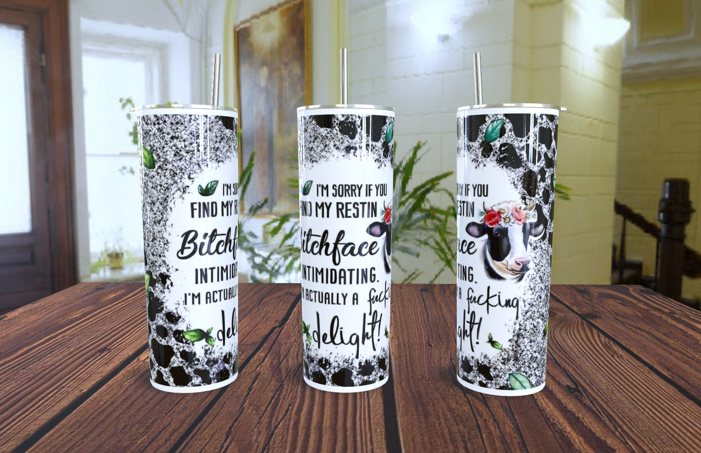 Resting Bitchface - 20oz Stainless Steel Tumbler - Various Colours