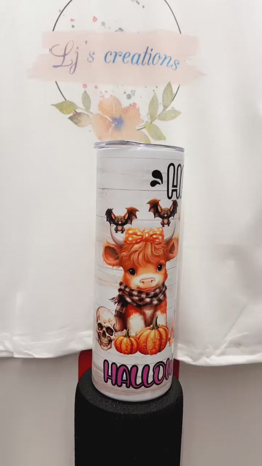 "Baby Highland Cow" designed tumbler - 20oz stainless steel tumbler with straw