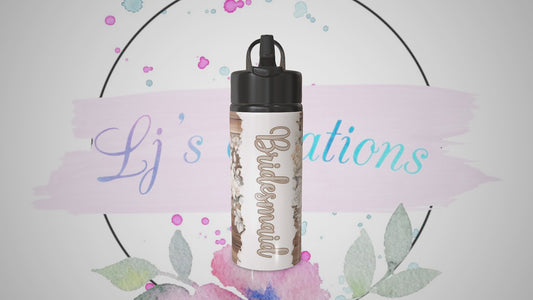 Bridesmaid - Water Bottle - Cream Coloured Design