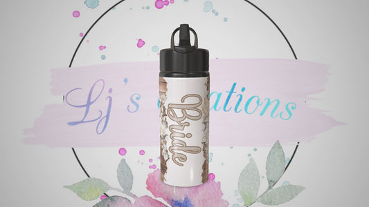 Bride - Water Bottle - Cream Coloured Design